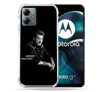 Coque Renforcée Pour Motorola G14 4g Musique Johnny Hallyday Noir