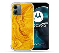 Coque Renforcée Pour Motorola G14 4g Texture Marbre Jaune