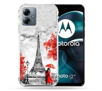 Coque Renforcée Pour Motorola G14 4g Voyage France Paris Rouge