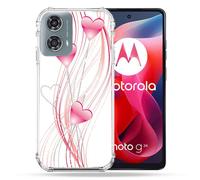 Coque Renforcée Pour Motorola G24 4g Amour Coeur Rose Montant Sur Blanc