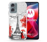 Coque Renforcée Pour Motorola G24 4g Voyage France Paris Rouge