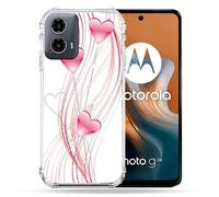 Coque Renforcée Pour Motorola G34 5g Amour Coeur Rose Montant Sur Blanc