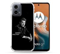 Coque Renforcée Pour Motorola G34 5g Musique Johnny Hallyday Noir