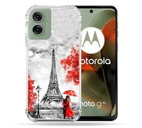 Coque Renforcée Pour Motorola G55 5g Voyage France Paris Rouge