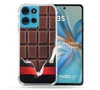 Coque Renforcée Pour Motorola G75 5g Texture Trompe Oeil Chocolat