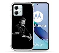 Coque Renforcée Pour Motorola G84 5g Musique Johnny Hallyday Noir