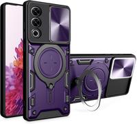 Coque Renforcée Pour Oppo A80 5g ¿ Protection Antichoc Style Militaire, Protège Caméra, Double Couche Tpu+Pc, Support Anneau Rotatif 360°, Violet