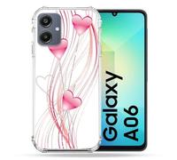 Coque Renforcée Pour Samsung Galaxy A06 Amour Coeur Rose Montant Sur Blanc