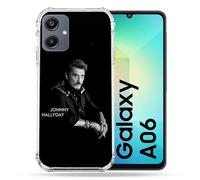 Coque Renforcée Pour Samsung Galaxy A06 Musique Johnny Hallyday Noir