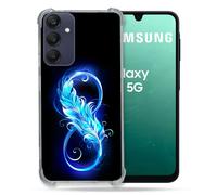 Coque Renforcée Pour Samsung Galaxy A16 5g Texture Plume Infini Bleu