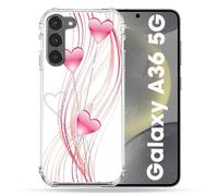 Coque Renforcée Pour Samsung Galaxy A36 5g Amour Coeur Rose Montant Sur Blanc