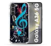 Coque Renforcée Pour Samsung Galaxy A36 5g Musique Cle Sol Bleu
