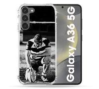 Coque Renforcée Pour Samsung Galaxy A36 5g Sport Rugby Noir Blanc