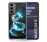 Coque Renforcée Pour Samsung Galaxy S24 Fe Fantastique Dragon Bleu