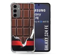 Coque Renforcée Pour Samsung Galaxy S24 Fe Texture Trompe Oeil Chocolat