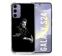 Coque Renforcée Pour Samsung Galaxy S24 Musique Johnny Hallyday Noir