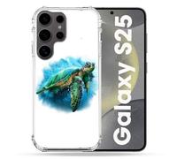 Coque Renforcée Pour Samsung Galaxy S25 Animal Tortue Blanche Multicolore