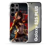 Coque Renforcée Pour Samsung Galaxy S25 Plus Manga Attaque Titans Mikasa