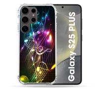 Coque Renforcée Pour Samsung Galaxy S25 Plus Musique Partition Multicolore