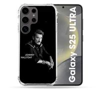 Coque Renforcée Pour Samsung Galaxy S25 Ultra Musique Johnny Hallyday Noir