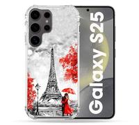 Coque Renforcée Pour Samsung Galaxy S25 Voyage France Paris Rouge