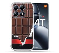 Coque Renforcée Pour Xiaomi 14t / 14t Pro Texture Trompe Oeil Chocolat