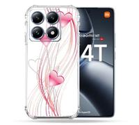 Coque Renforcée Pour Xiaomi 14t Pro Amour Coeur Rose Montant Sur Blanc