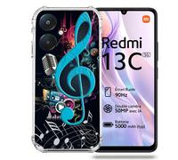 Coque Renforcée Pour Xiaomi Redmi 13c 5g Musique Cle Sol Bleu