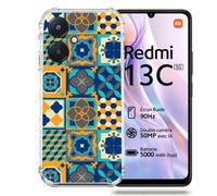 Coque Renforcée Pour Xiaomi Redmi 13C 5G Texture Carreau Ciment Orange