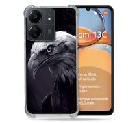 Coque Renforcée Pour Xiaomi Redmi 13c Animal Aigle Royal Noir