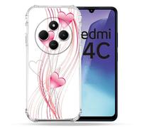 Coque Renforcée Pour Xiaomi Redmi 14c 4g Amour Coeur Rose Montant Sur Blanc