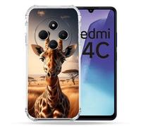 Coque Renforcée Pour Xiaomi Redmi 14c 4g Animal Girafe Savane