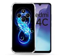 Coque Renforcée Pour Xiaomi Redmi 14c 4g Texture Plume Infini Bleu