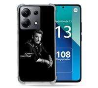 Coque Renforcée Pour Xiaomi Redmi Note 13 4g Musique Johnny Hallyday Noir