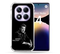 Coque Renforcée Pour Xiaomi Redmi Note 14 Pro 4g Musique Johnny Hallyday Noir
