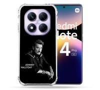 Coque Renforcée Pour Xiaomi Redmi Note 14 Pro 5g Musique Johnny Hallyday Noir