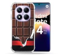 Coque Renforcée Pour Xiaomi Redmi Note 14 Pro 5g Texture Trompe Oeil Chocolat