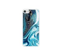 Coque renforcée rigide - Compatible iPod Touch 5 - design marbre bleu paillete