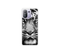 Coque renforcée rigide - Compatible Xiaomi Mi 11 Pro - design tigre blanc et noir
