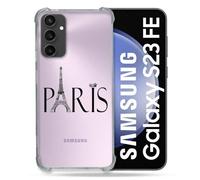 Coque Renforcée Transparent Pour Samsung Galaxy S23 Fe Paris Noir