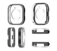 Coque résistante aux rayures pour Amazfit pour bip Max Silver (W41)) | Cadre en acier inoxydable 304, pour une compatibilité arrière en TPU, antirouille, finition argentée