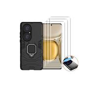 Coque Résistante avec béquille pour Huawei P50 PRO et 3 protections écran en verre trempé incurvés[]