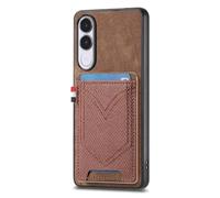 COQUE Rétro Denim Portefeuille Vivo V70 FE, Antichoc-Brun