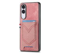 COQUE Rétro Denim Portefeuille Vivo V70 FE, Antichoc-Rose