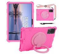 Coque Rétro Rotatif Universel pour Tablette 11 Pouces Compatible avec DOOGEE T30 Pro /T30S/T30E/T30SE, Blackview Tab 90 WiFi/Tab9 WiFi, TECLAST P50/T50HD, OUKITEL OT8/OT11(Rose)