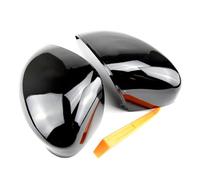 Coque rétroviseur Compatible Avec Ford Pour Fiesta Pour Mk7 2008-2017 Voiture Porte D'aile En Fibre De Carbone Pour Vue Arrière Rétroviseur Couvre(Bright black)