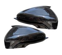 Coque Rétroviseur Pour Focus 2019-2021 MK4 ST/stline Corne Forme Côté Extérieur Couvercle Rétroviseur Capuchons Guide Canal Couvre Pour Rétroviseurs Voiture(Bright Black)