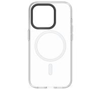 RhinoShield Coque Clear Compatible avec Magsafe pour [iPhone 15 Pro Max] Force magnétique supérieure, Haute Transparence et résiste au jaunissement. Personnalisable - Noir Contour objectifs Photo