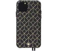 Bigben Connected Coffret coque St Germain cuir embossé iPhone 11 Pro bandoulière dorée Noir