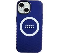 Coque rigide Audi IML MagSafe grand logo bleu marine pour iPhone 15